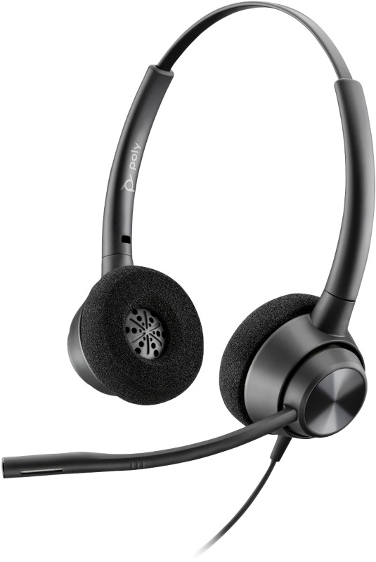 poly EncorePro Headset Kopfbügel Geräuschunterdrückung mit Mikrofon 320 Schwarz