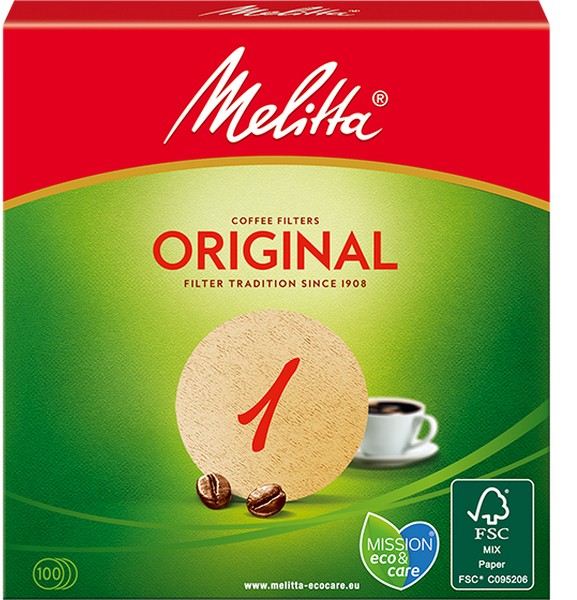 Melitta ORIGINAL 1 Kaffeefilter Braun 95 mm 100 Stück