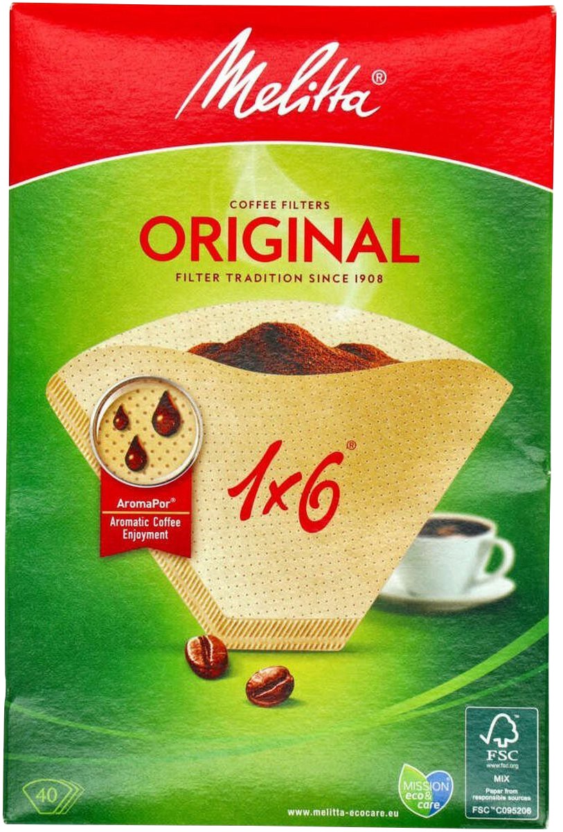 Thumbnail - Melitta ORIGINAL 1x6 Kaffeefilter Braun 200 mm 40 Stück
