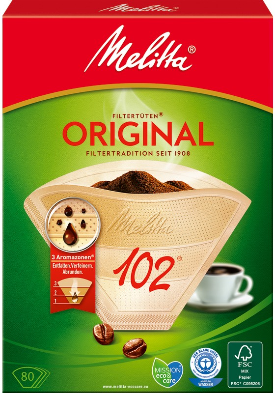 Thumbnail - Melitta ORIGINAL 102 Kaffeefilter Braun 80 Stück