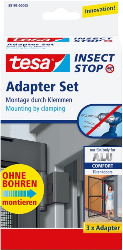 tesa Comfort Fliegengitter 110 x 57 x 210 mm Anthrazit 3er-Pack