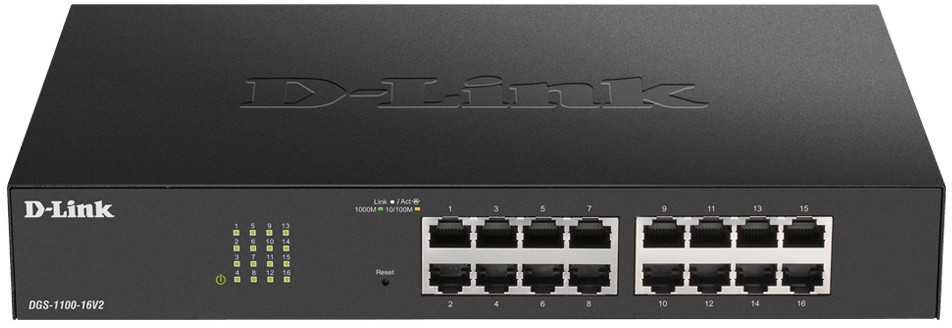 D-Link Ethernet Switch DGS-1100-16V2 Managed L2 Gigabit (10/100/1000) Schwarz