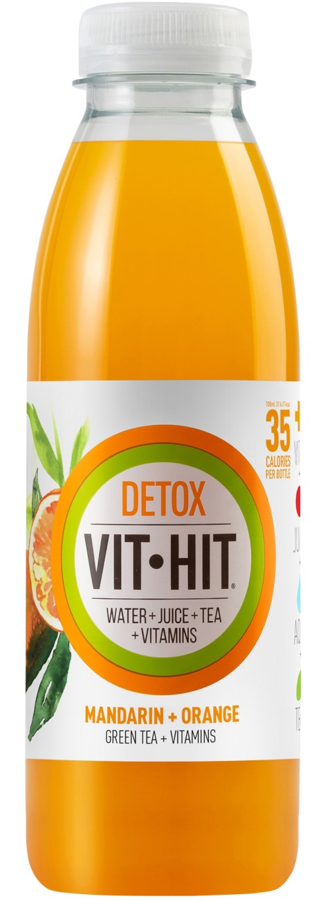Vit Hit Detoof Mandarin & Orange Vitamin Drink 12 Bottles Of 500 Ml