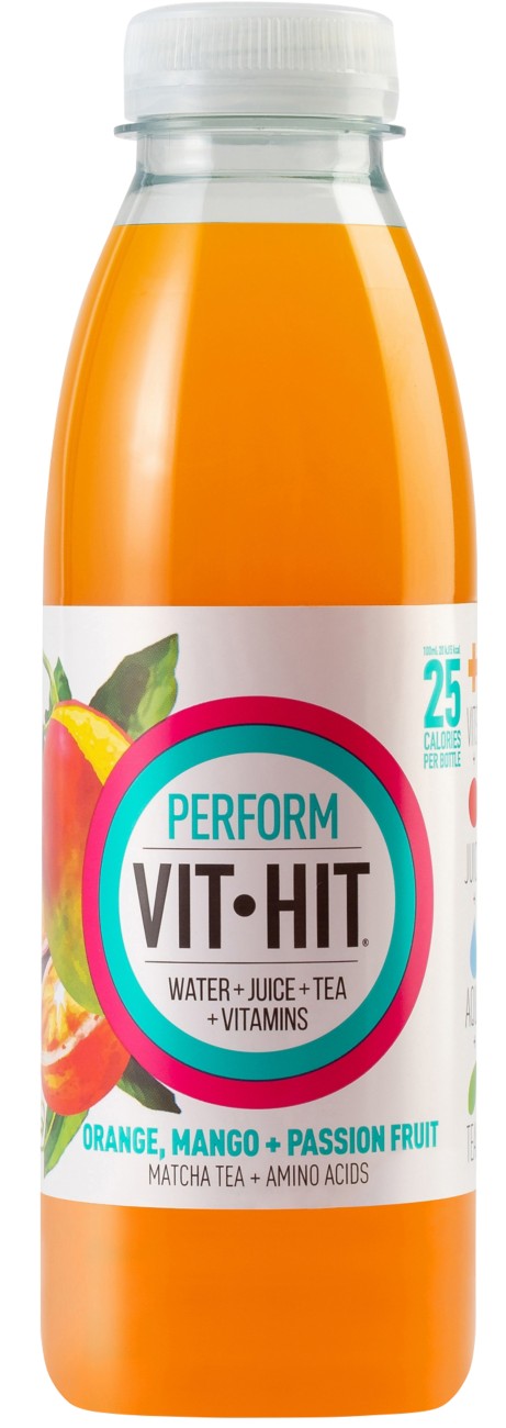 Vit Hit Perform Orange, Mango & Passionfruit Vitamin Drink 12 Bottles Of 500 Ml
