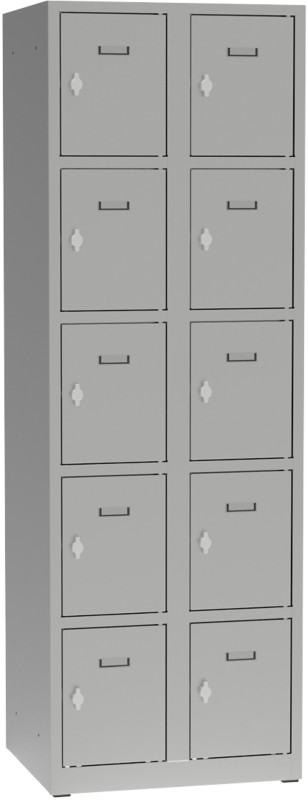 Metall Schließfach 10 Türen Schlüsselschloss 600 x 500 x 1.800 mm Grau