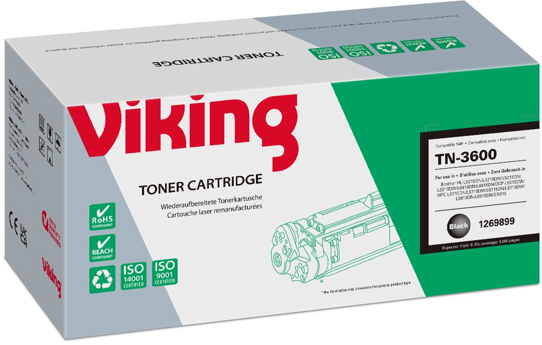 Viking Tn-3600 Compatible Brother Toner Cartridge Black