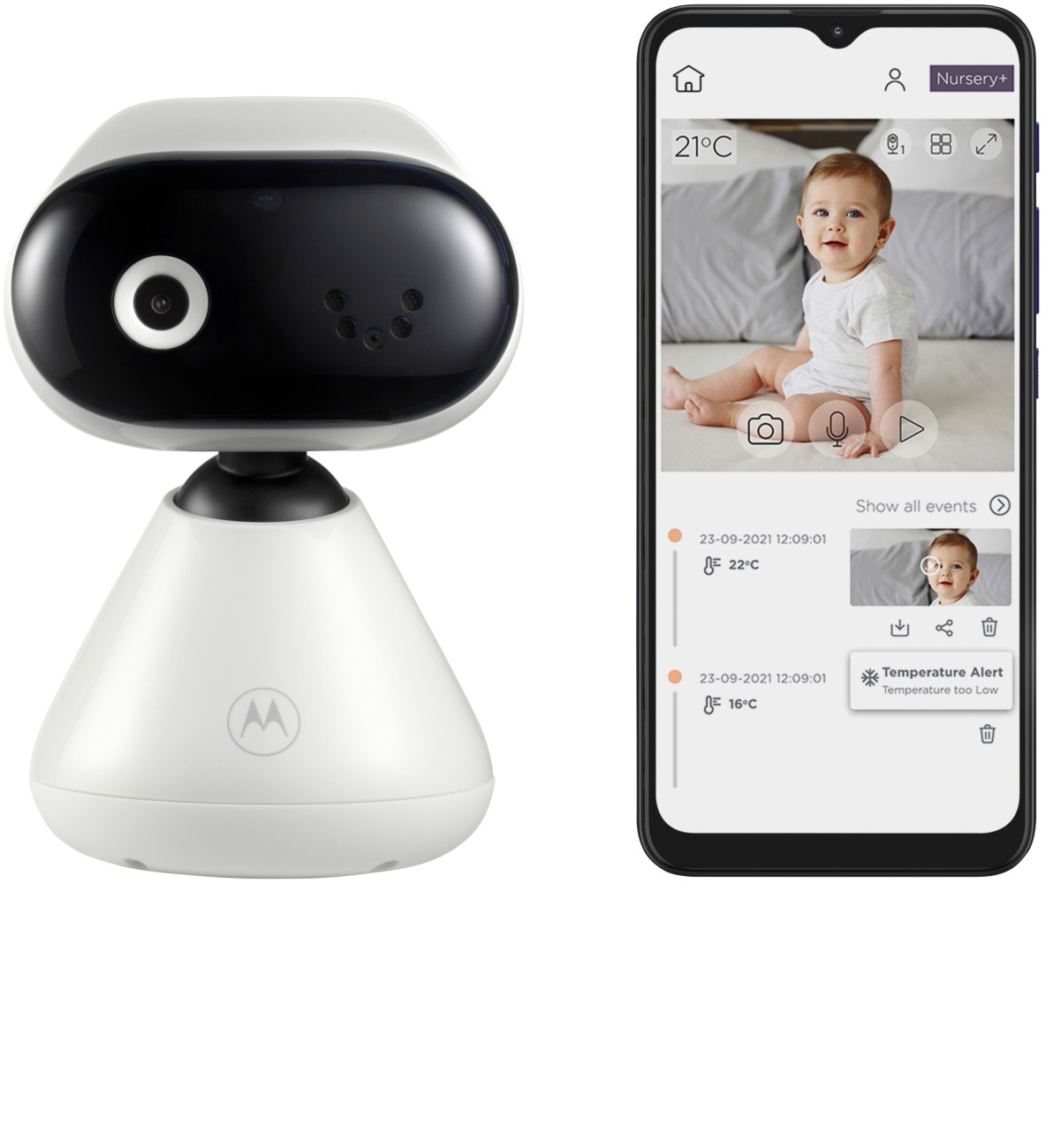 Motorola PIP1000 Smart WiFi Video Baby Camera - HD Night Vision - Two-Way Talk - Temperature Monitoring - Image 5