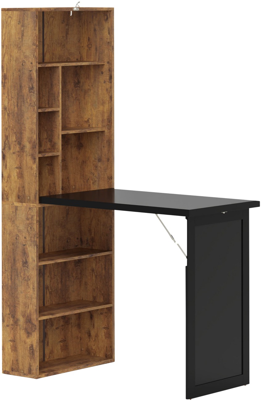 Homcom Unisex Brown Convertible Desk With Blackboard Multi-Function Workstation In - Image 9