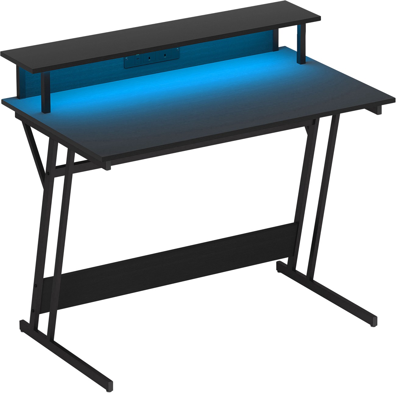Bobobiy Black Two-Level Led Gaming Desk - Image 7