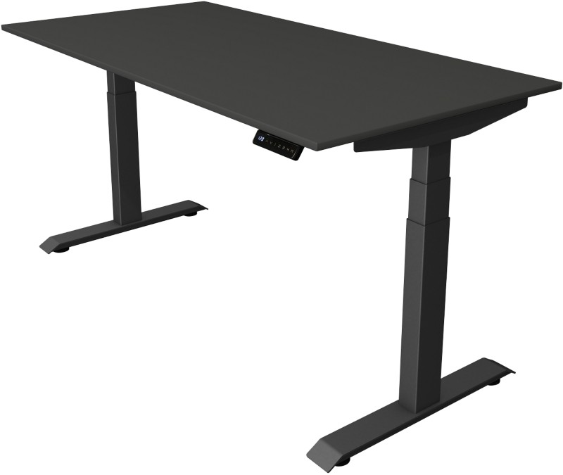 Kerkmann Elektronisch Höhenverstellbar Sitz-Stehschreibtisch Anthrazit T-Fuß 1.600 (B) x 800 (T) x 1.290 (H) mm Metall, ...