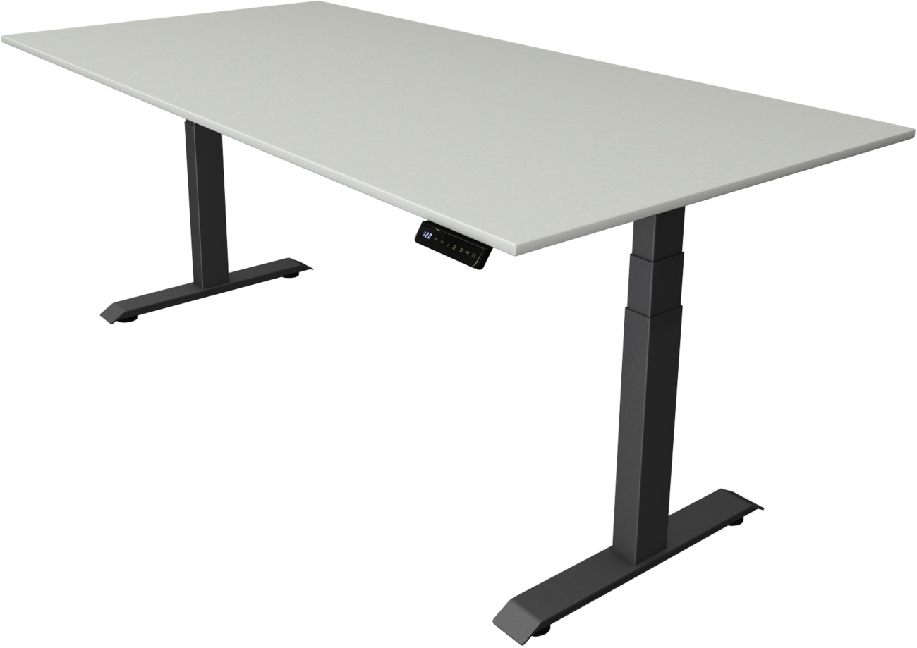 Kerkmann Move4 Elektronisch Höhenverstellbar Sitz-Stehschreibtisch Hellgrau T-Fuß 2.000 (B) x 1.000 (T) x 1.290 (H) mm H...