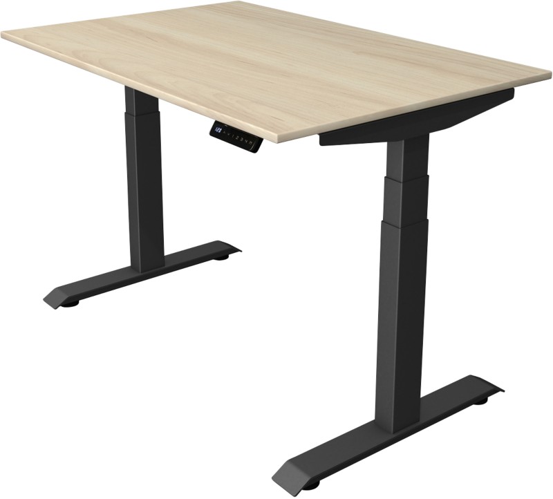 Kerkmann Elektronisch Höhenverstellbar Sitz-Steh-Schreibtisch Ahorn T-Fuß 1.200 (B) x 800 (T) x 1.290 (H) mm Metall, Hol...