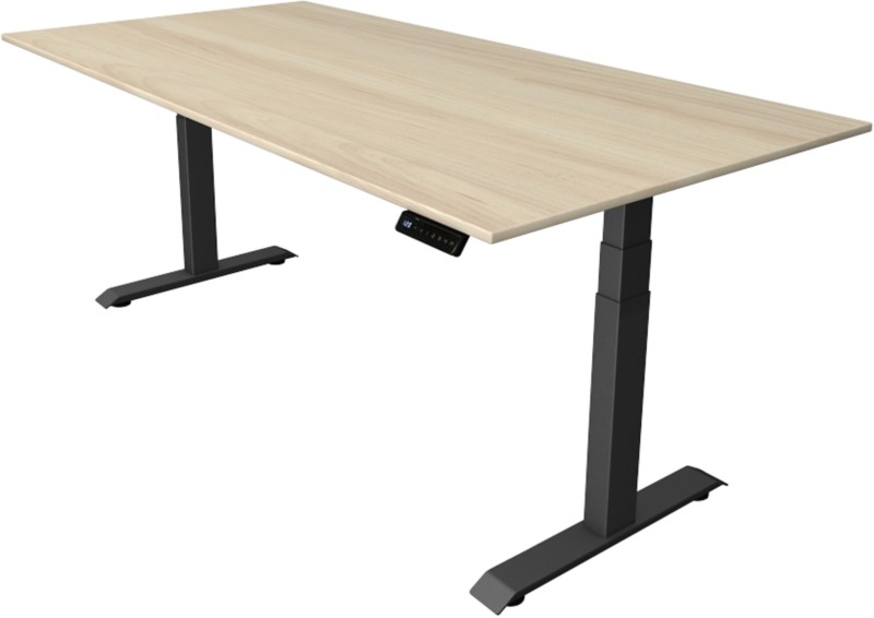 Kerkmann Elektronisch Höhenverstellbar Sitz-Stehschreibtisch Ahorn T-Fuß 2.000 (B) x 1.000 (T) x 1.290 (H) mm Metall, Ho...