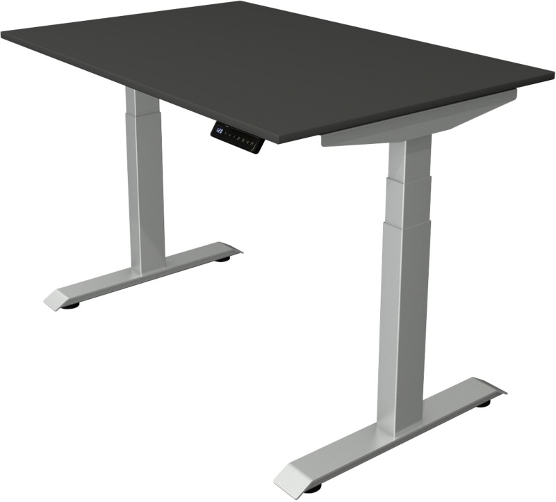 Thumbnail - Kerkmann Elektronisch Höhenverstellbar Sitz-Steh-Schreibtisch Ahorn T-Fuß 1.200 (B) x 800 (T) x 1.290 (H) mm Metall, Hol...
