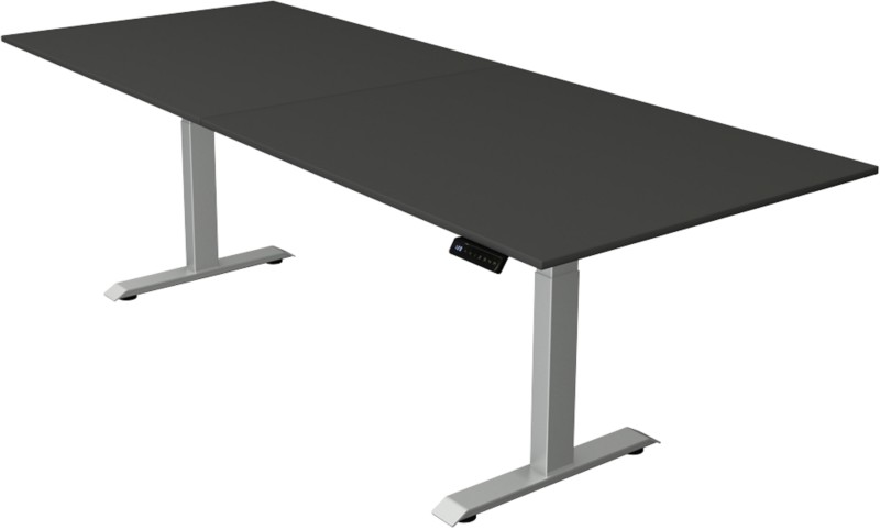 Thumbnail - Kerkmann Elektronisch Höhenverstellbar Sitz-Steh-Schreibtisch Ahorn T-Fuß 2.500 (B) x 1.000 (T) x 1.290 (H) mm Metall, H...