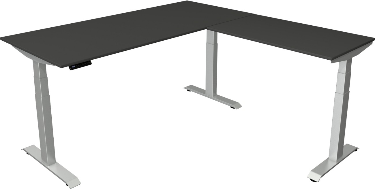 Kerkmann Move4 Elektronisch Höhenverstellbar Sitz-Stehschreibtisch Anthrazit T-Fuß 1.800 (B) x 1.800 (T) x 1.290 (H) mm ...