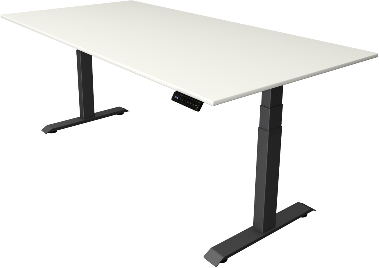 Kerkmann Move4 Elektronisch Höhenverstellbar Sitz-Stehschreibtisch Weiß T-Fuß 2.000 (B) x 1.000 (T) x 1.290 (H) mm Holz,...