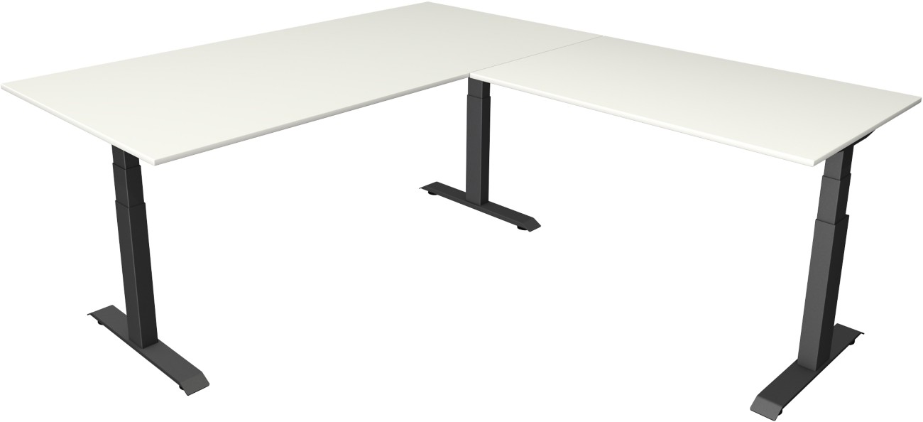 Kerkmann Move4 Elektronisch Höhenverstellbar Sitz-Stehschreibtisch Weiß T-Fuß 2.000 (B) x 2.200 (T) x 1.290 (H) mm Holz,...