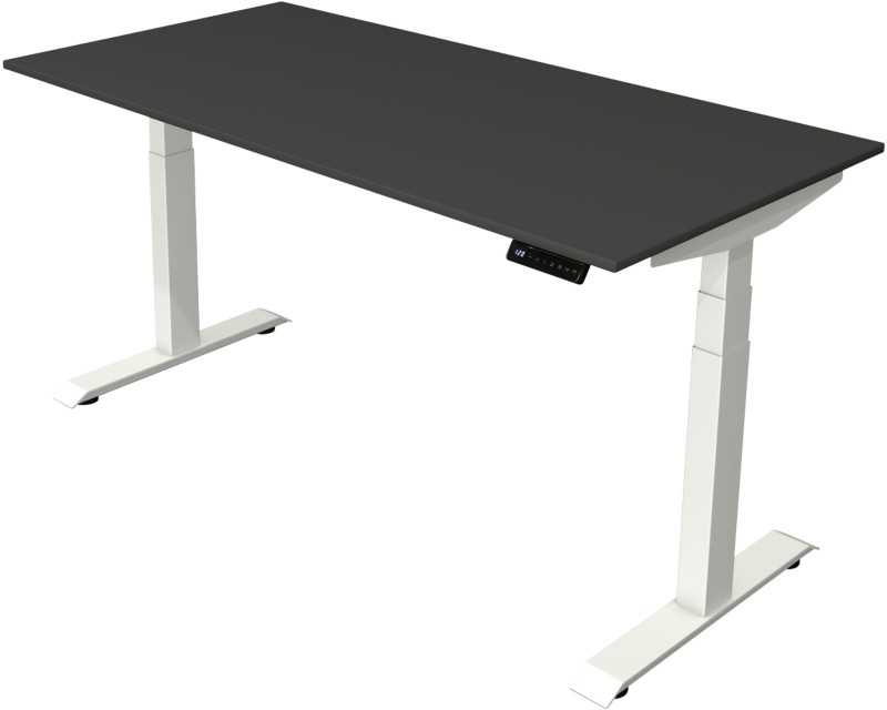 Kerkmann Elektronisch Höhenverstellbar Sitz-Stehschreibtisch Anthrazit T-Fuß 1.600 (B) x 800 (T) x 1.290 (H) mm Metall, ...
