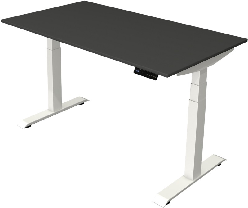 Kerkmann Elektronisch Höhenverstellbar Sitz-Stehschreibtisch Anthrazit T-Fuß 1.400 (B) x 800 (T) x 1.290 (H) mm Metall, ...