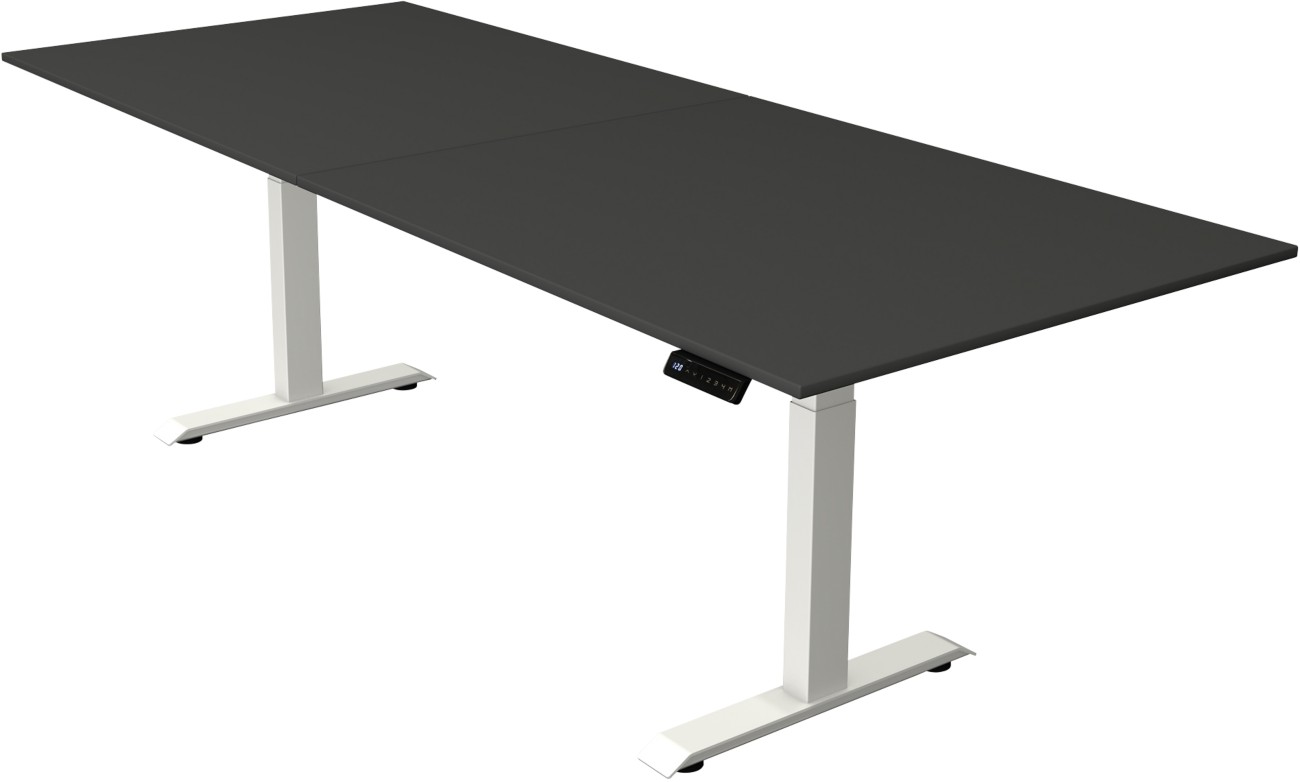 Kerkmann Move4 Elektronisch Höhenverstellbar Sitz-Stehschreibtisch Anthrazit T-Fuß 2.500 (B) x 1.000 (T) x 1.290 (H) mm ...
