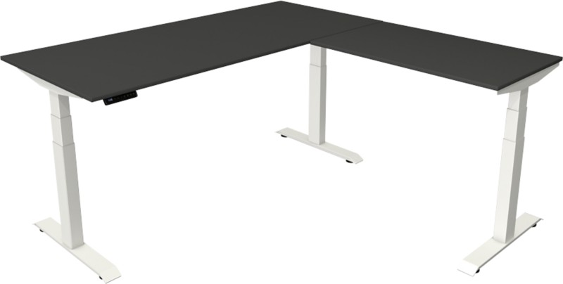 Thumbnail - Kerkmann Elektronisch Höhenverstellbar Sitz-Steh-Schreibtisch Ahorn T-Fuß 1.800 (B) x 1.800 (T) x 1.290 (H) mm Metall, H...