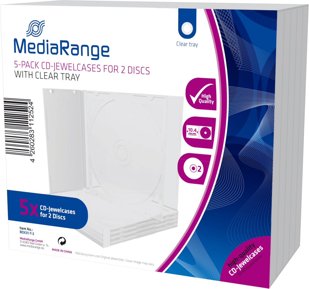 MediaRange CD/DVD-Hülle 5er-Pack