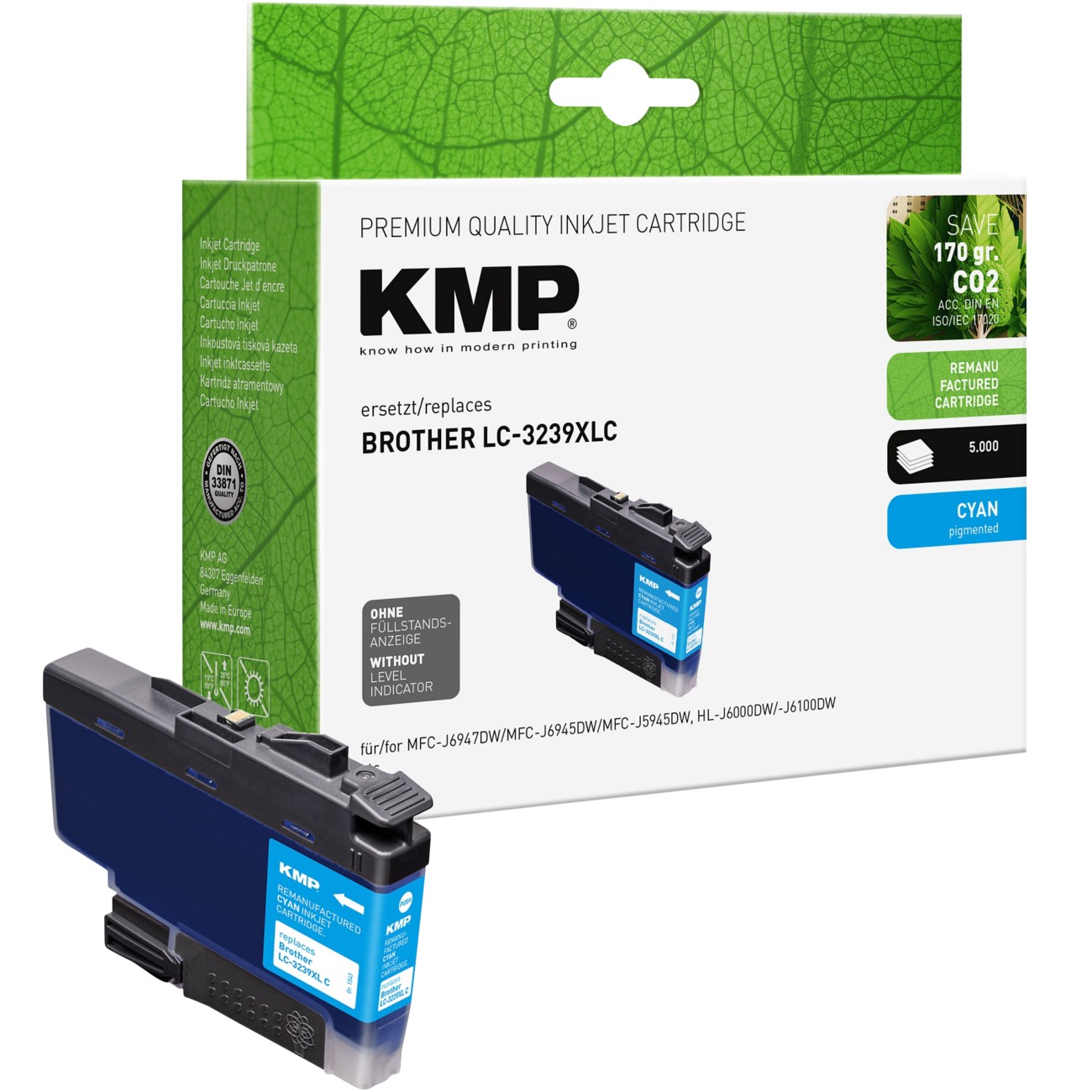 Thumbnail - KMP LC-3239XLC Kompatibel Brother Tintenpatrone Cyan