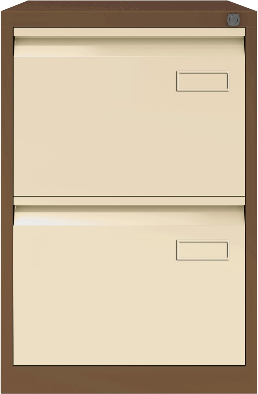 Bisley Filing Cabinet 2 Drawers Lockable 470 X 622 X 711 Mm Coffee, Cream
