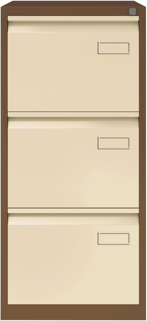 Bisley Filing Cabinet 3 Drawers Lockable 470 X 622 X 1,016 Mm Coffee, Cream