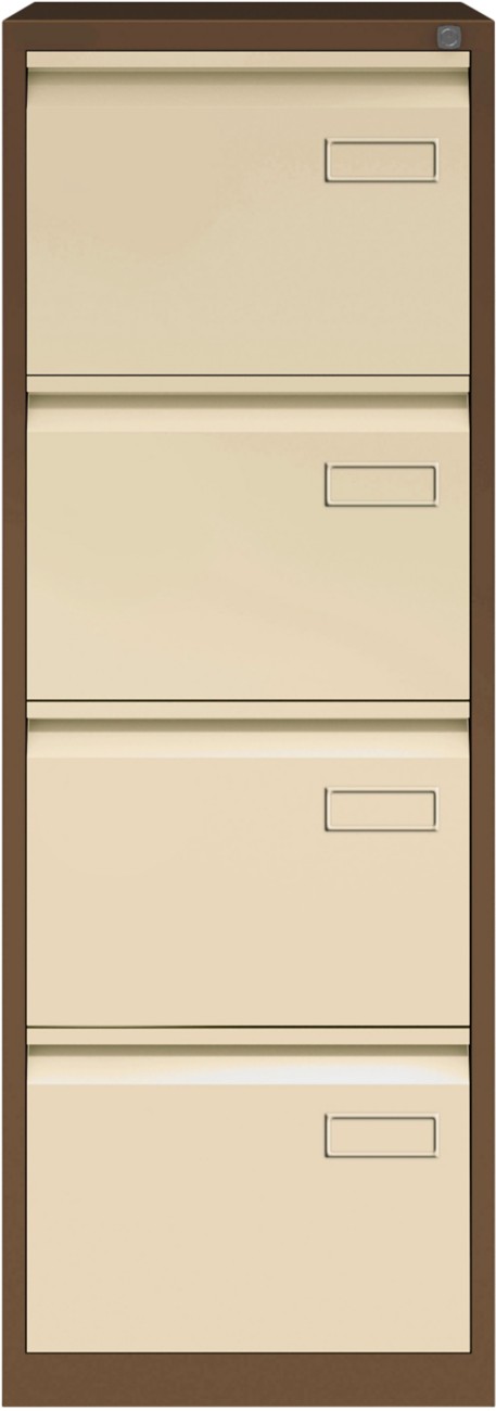 Bisley Filing Cabinet 4 Drawers Lockable 470 X 622 X 1,312 Mm Coffee, Cream
