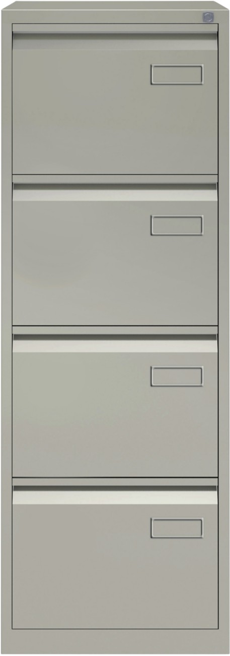 Bisley Filing Cabinet 4 Drawers Lockable 470 X 622 X 1,312 Mm Grey