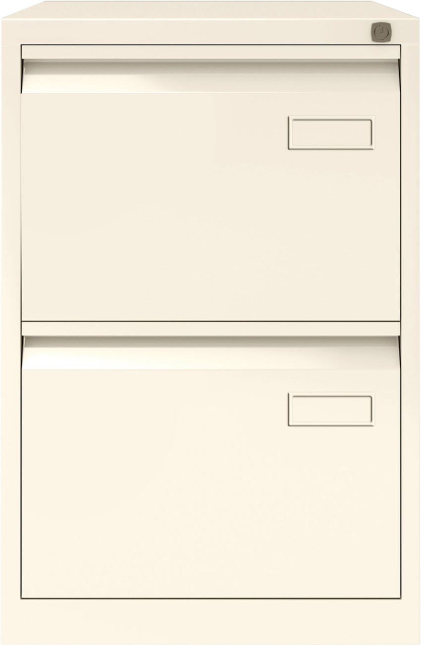 Bisley Filing Cabinet 2 Drawers Lockable 470 X 622 X 711 Mm Chalk White