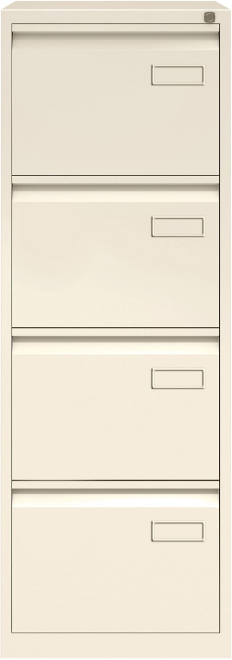 Bisley Filing Cabinet 4 Drawers Lockable 470 X 622 X 1,312 Mm Chalk White