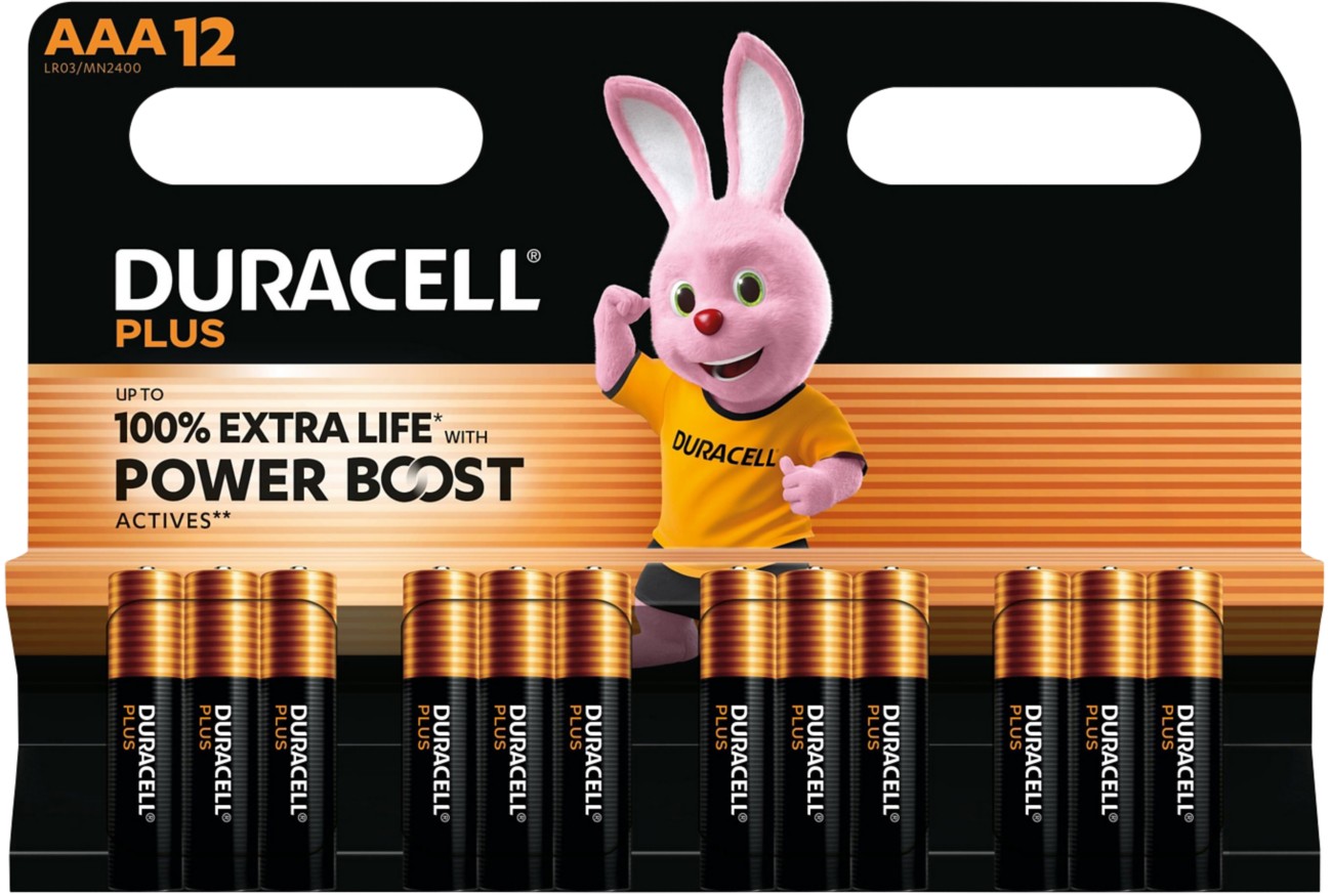 Duracell Batterien Plus Power Boost AAA LR03 Alkali 12 Stück