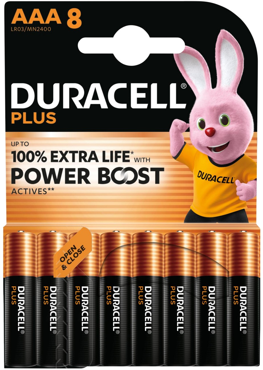 Duracell Batteries Plus Aaa Lr03 Alkaline Pack Of 8