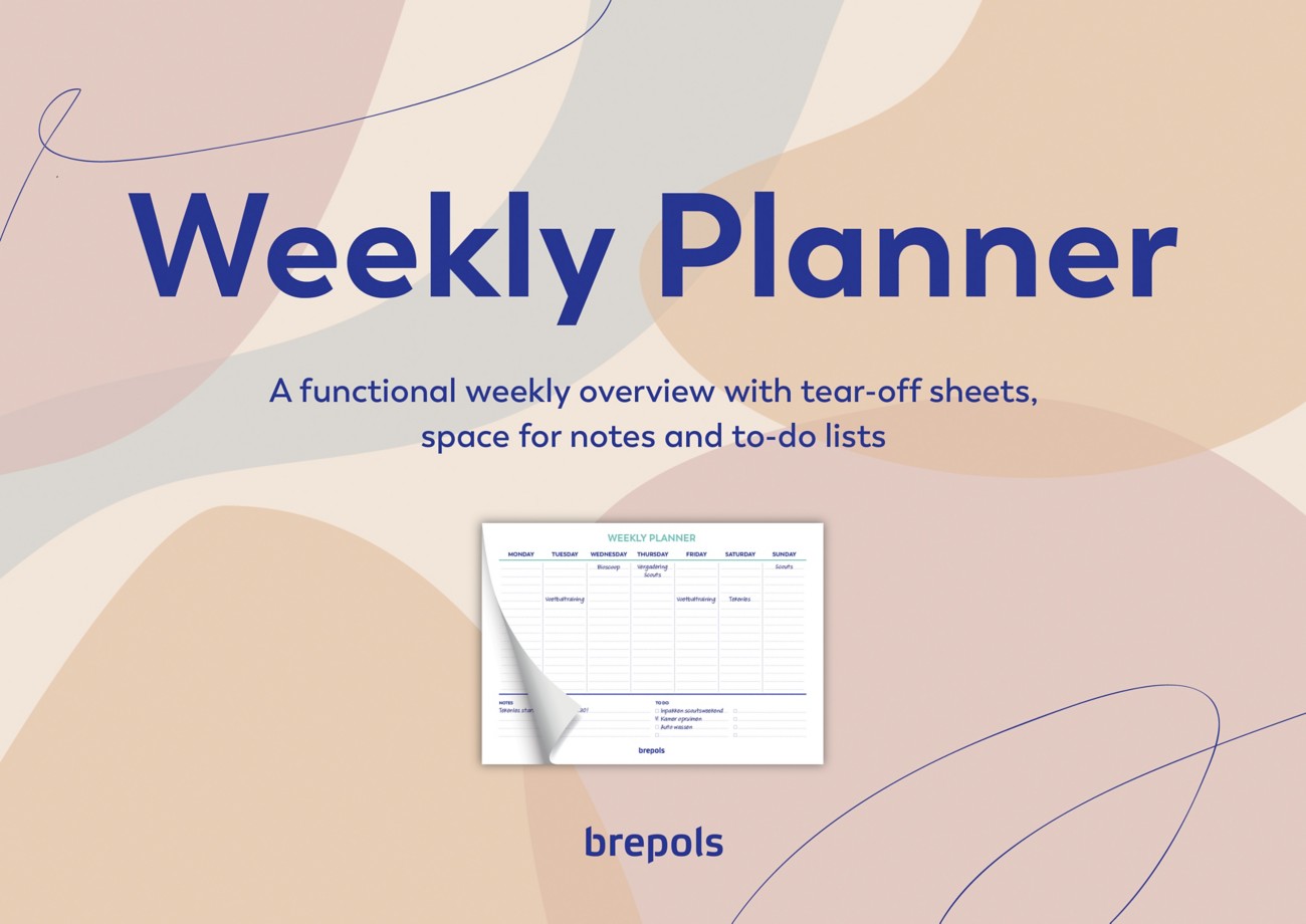 Brepols Wochenplaner 1 Woche als Übersicht Englisch 29,7 (B) x 1,2 (T) x 21 (H) cm Farbig sortiert