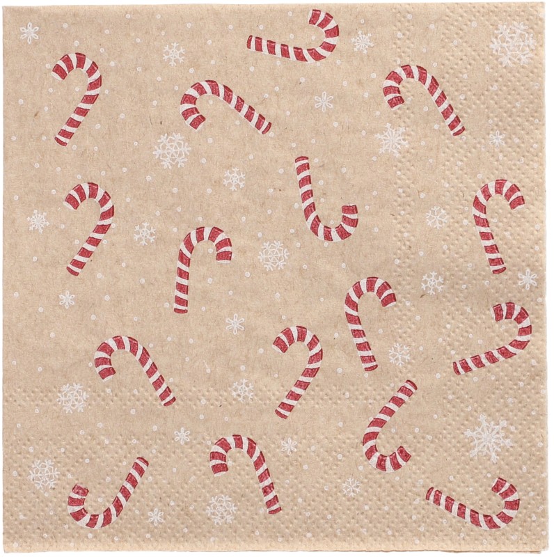 PAPSTAR Zuckerstangen Servietten Creme 25 x 25 cm 20 Stück