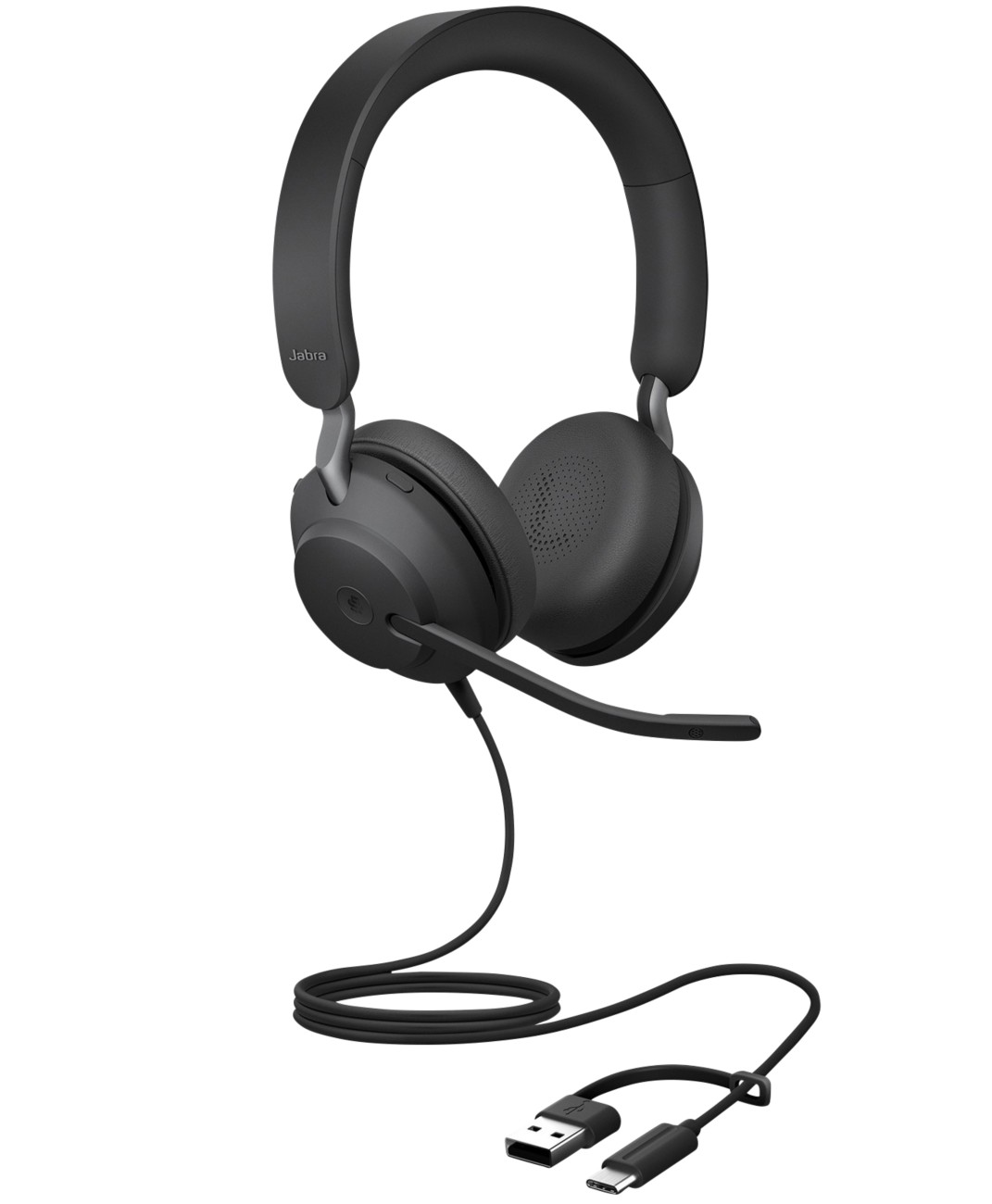 Jabra Evolve2 Wired Headset Over-The-Head Usb Without Bluetooth No Stereo 40 Se Black