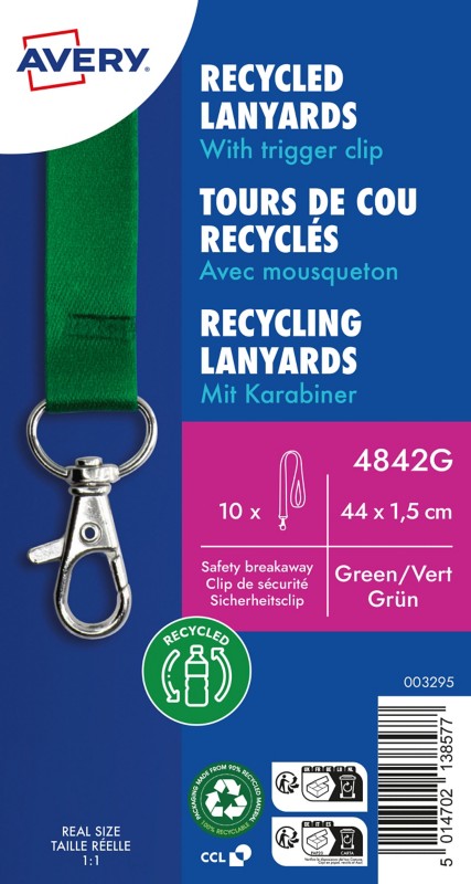 AVERY Zweckform Textilband 1.5 cm Grün 10er-Pack