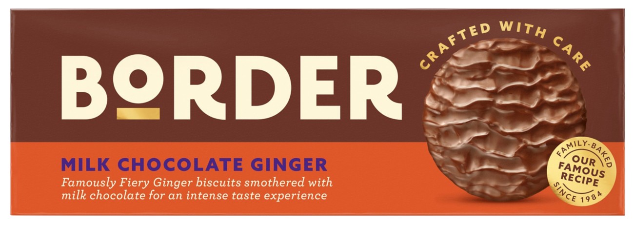 Border Biscuits Milk Chocolate Ginger 150G Pack Of 9