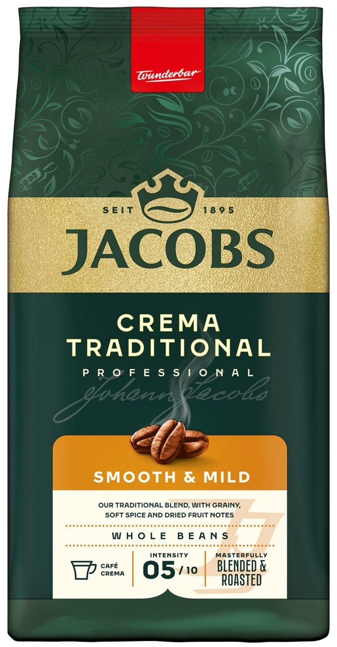 JACOBS Crema Traditional Sanft und Mild Kaffeebohnen 1000 g