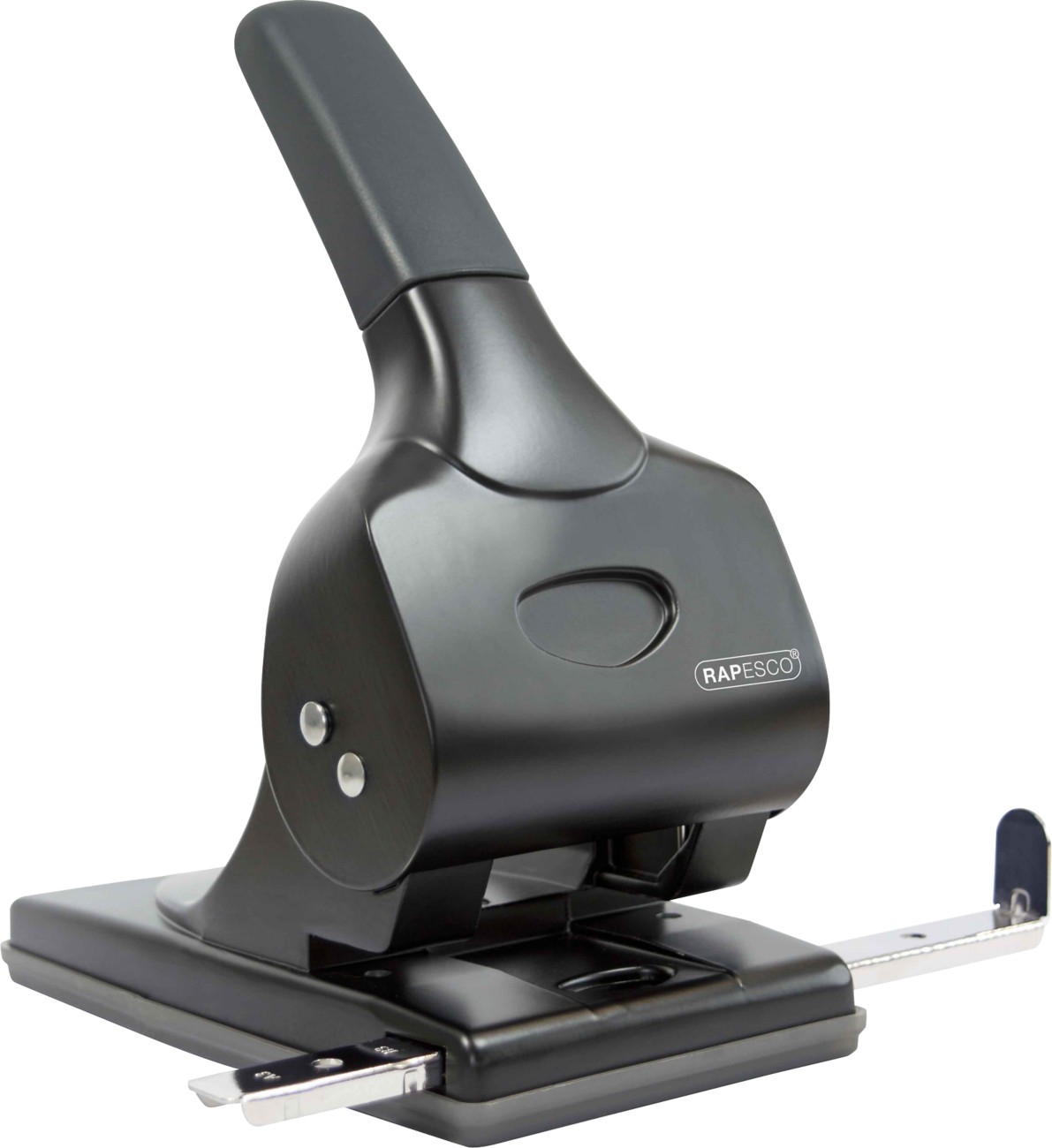Rapesco 2 Holes Heavy Duty Hole Punch Metal, Plastic 65 Sheets 1015 Black