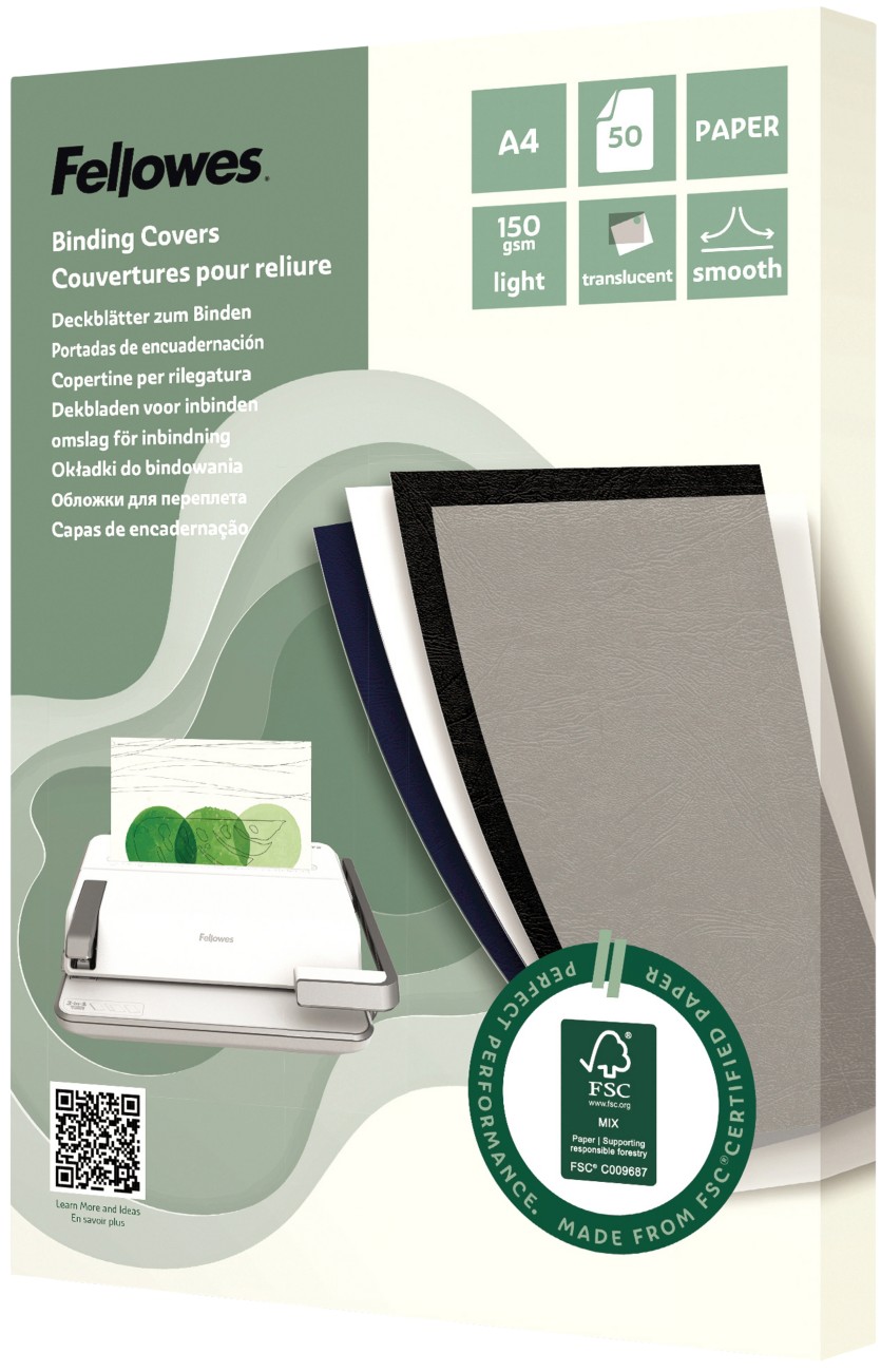 Fellowes Einbanddeckel DIN A4 150 g/m² Transparent 50 Stück