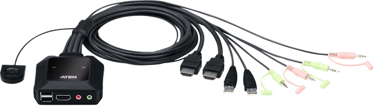 ATEN 2-Port USB 4K HDMI Cable KVM Switch with Remote Port Selector - Image 5