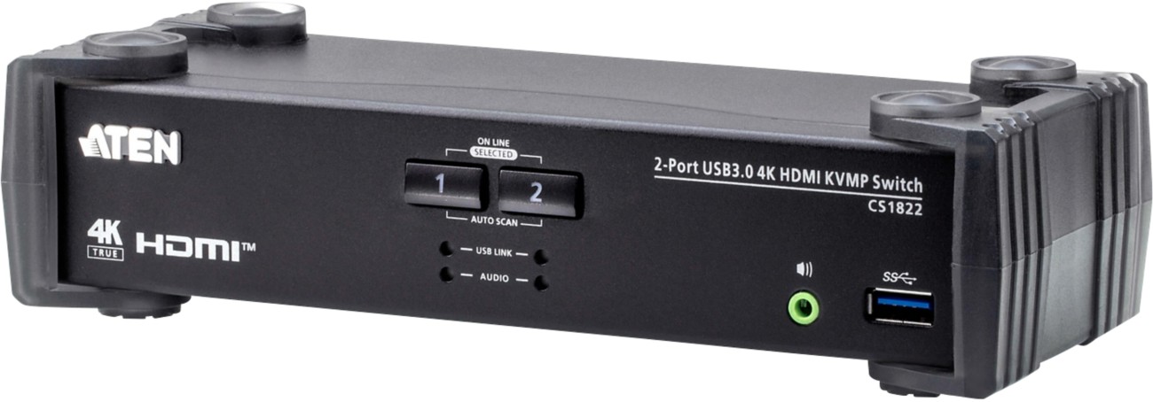 Aten 2-Port Usb 3.0 4K Hdmi Kvmp Switch With Audio Mixer