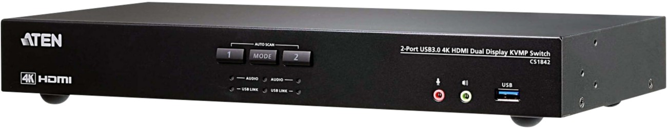 Aten 2-Port Usb 3.0 4K Hdmi Dual Display Kvmp Switch