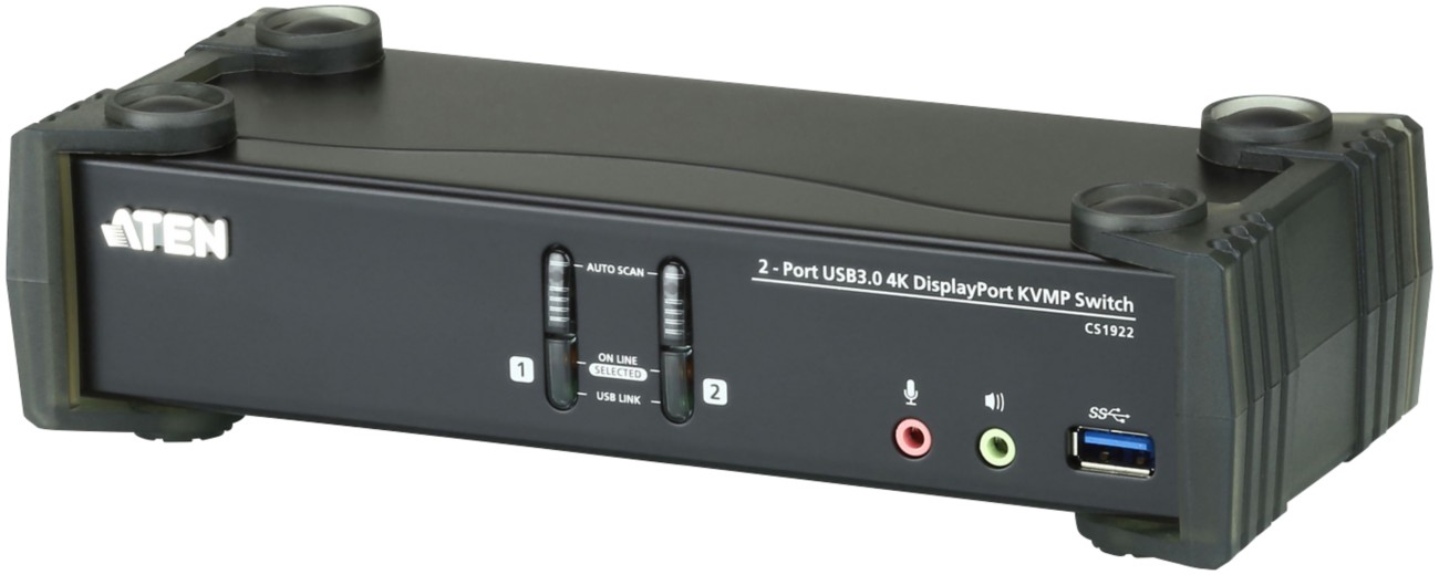 Aten 2-Port Usb 3.0 4K Displayport Kvmp Switch (Cables Included)