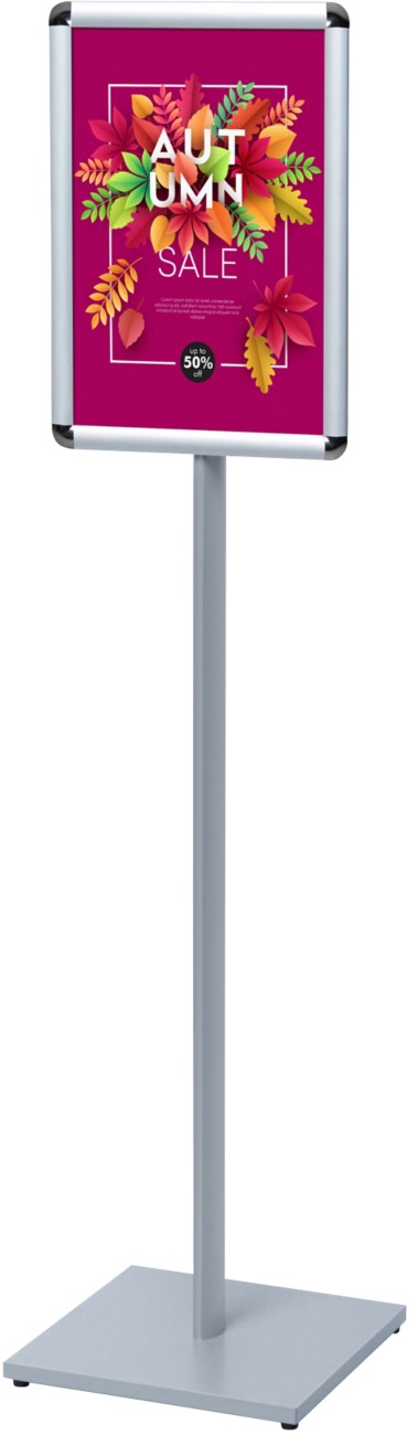 SHOWDOWN Design Standard Infoständer DIN A3 Aluminium, Stahl Silber