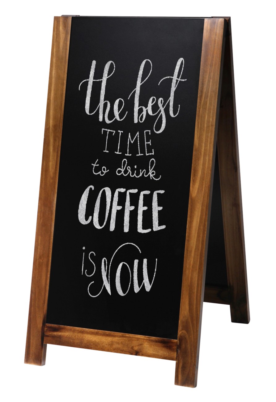 SHOWDOWN Kundenstopper Holz 59 x 116 cm Schwarz Wetterbeständig